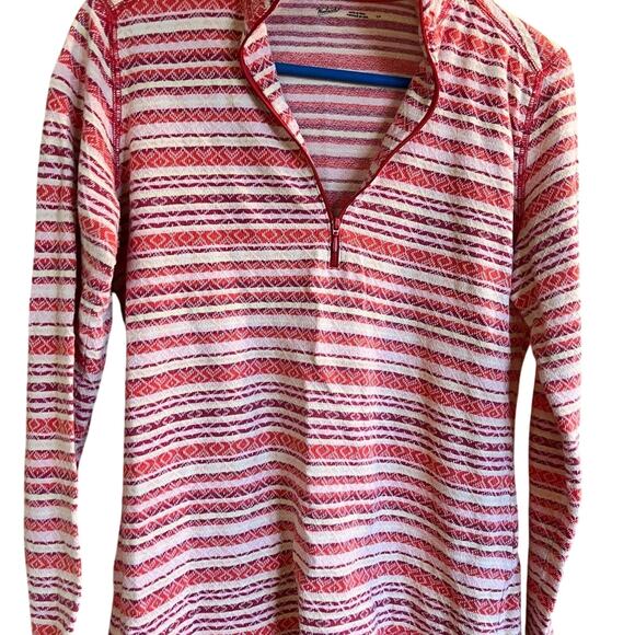Woolrich women’s S/P 1/4 zip pullover stripe - Picture 1 of 8